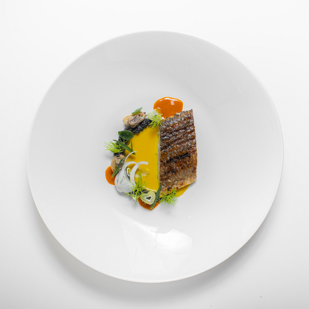 Dorade, black rice