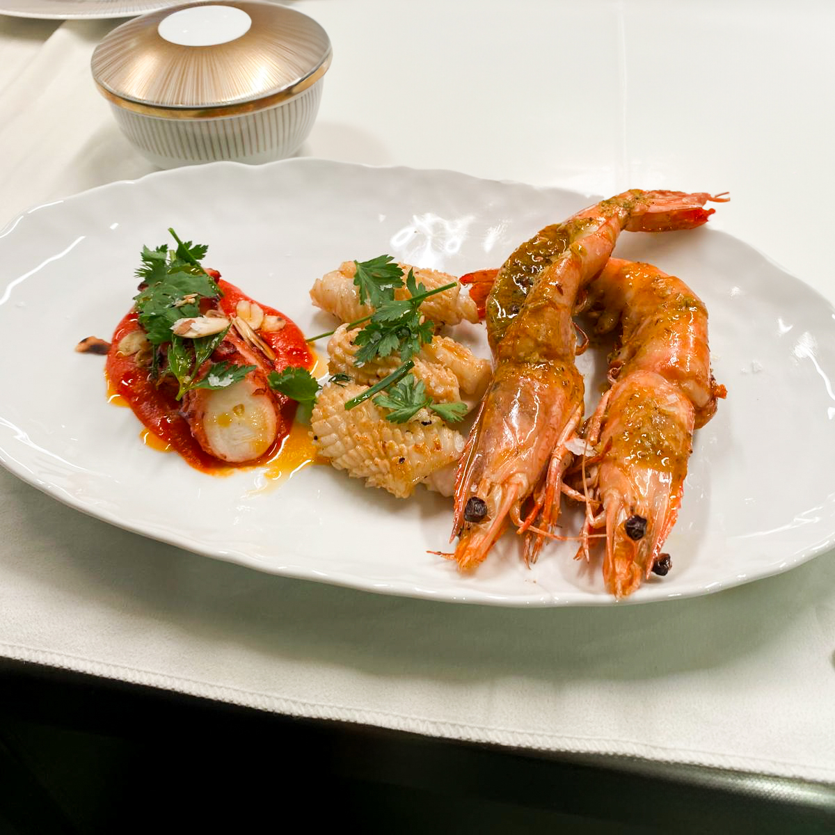 Prawns, calamari and octopus