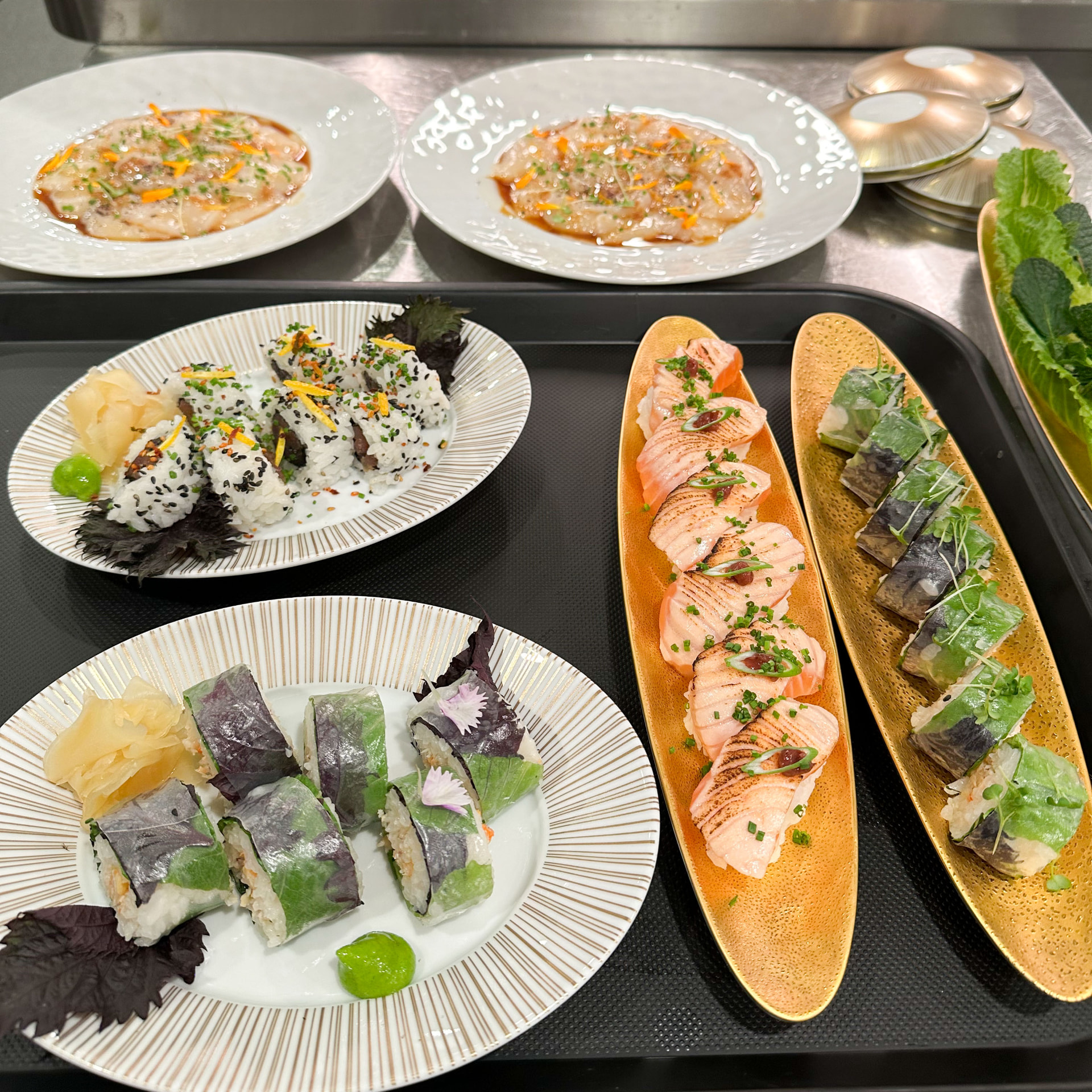 Assorted sushi and sashimi